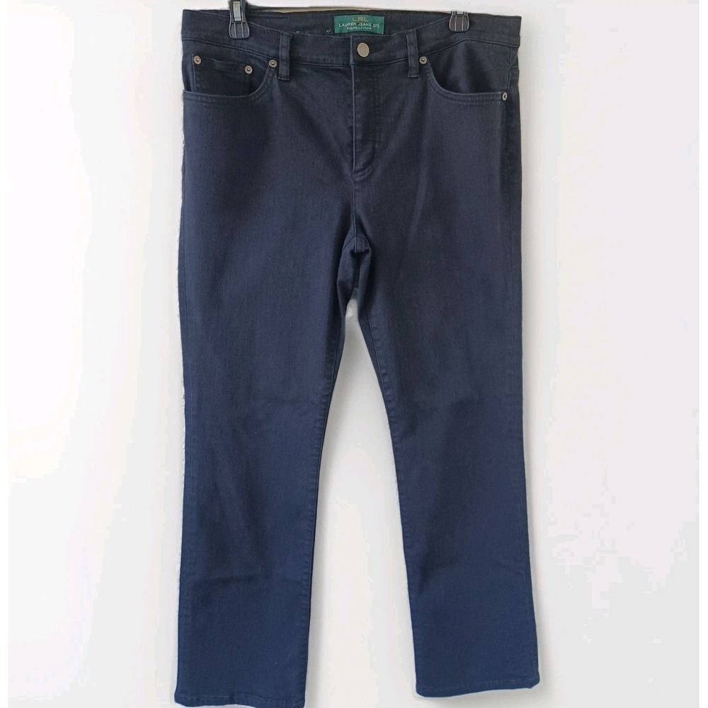 LRL Ralph Lauren Jeans‎ Co Classic Straight Black Denim Women Size 12